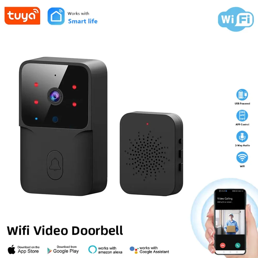 Per citofono domestico Cambio vocale Visione notturna Sicurezza domestica intelligente Telecamera bidirezionale Campanello per porta HD sicuro senza fili Campanello video WIFI