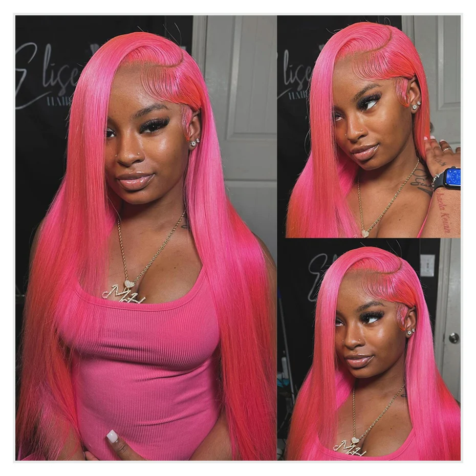 

Ярко-розовый парик Прямой парик из натуральных волос Бразильский необработанный 13X6 Hd Парик фронтальной части шнурка 613 Блондинка Парики фронта шнурка для женщин 200 250 Плотность