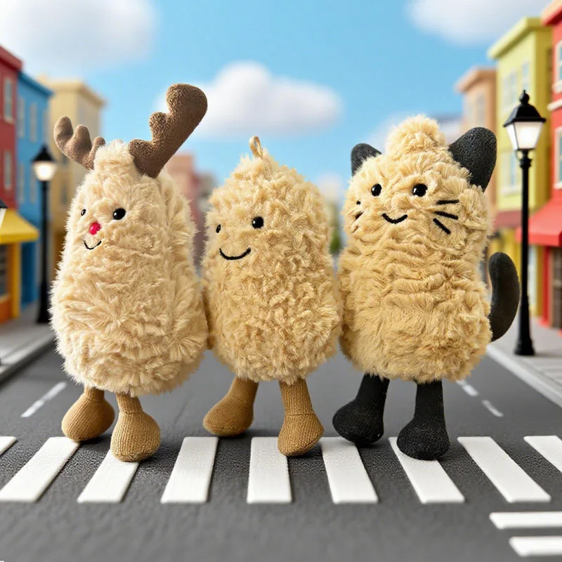 Jelly JC Cat Peanut Series Plush Stuffed Doll Cute Cat Deer Peanut Soft Cartoon Chidren Trendy Toy Girl Bag Charm Festive Gifts