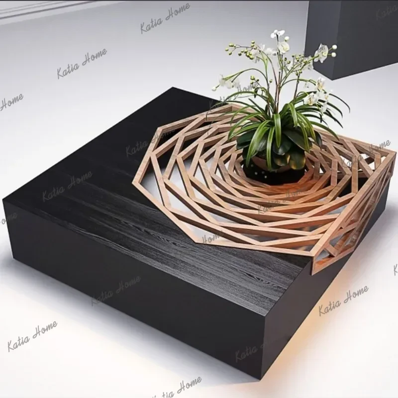 YJ Nordic Piano Lacquer Square Coffee Table Creative Side Table for Living Room Modern Tea Table