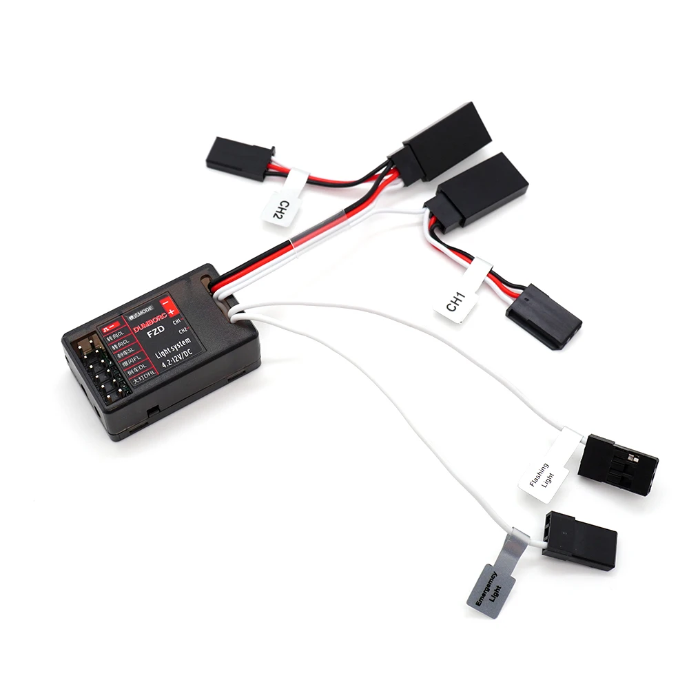 DUMBORC 1:8 1:10 RC Drift Car Accessories FZD Simulation Light Controller with 12 LED Light System Kit for TAMIYA Axial SCX10