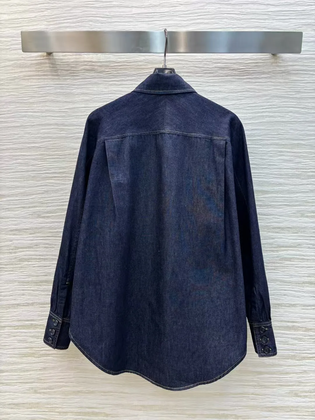 High end customized women's 2025 early spring temperament denim shirt