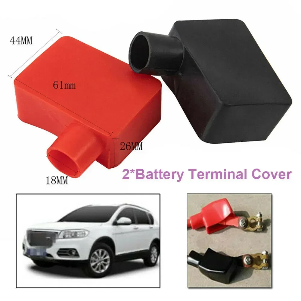 

Black & Red Car Battery Terminal Insulator Wire Connectors Cap Cover Rubber Pair Battery Terminal Cover