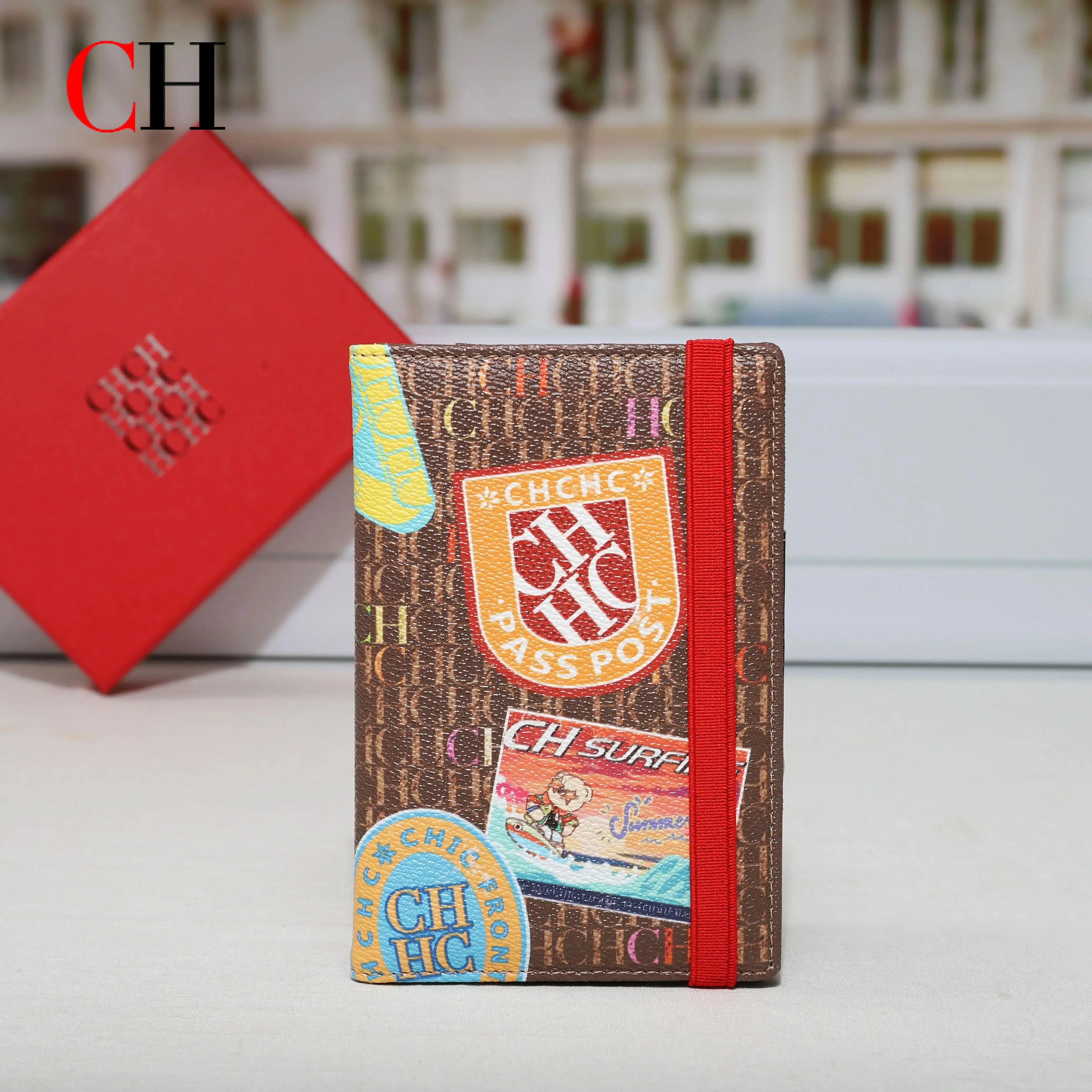 

CH Обложка для паспорта, высококачественный женский кошелек с буквенным принтом, роскошный классический легкий роскошный небольшой женский кошелек для хранения