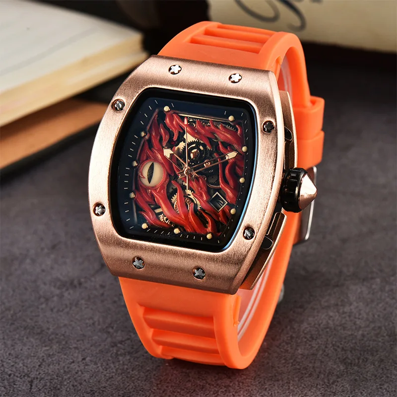 Wholesale 2024 new wine barrel shaped men\'s Devil\'s Eye luminous fashionable men\'s watch