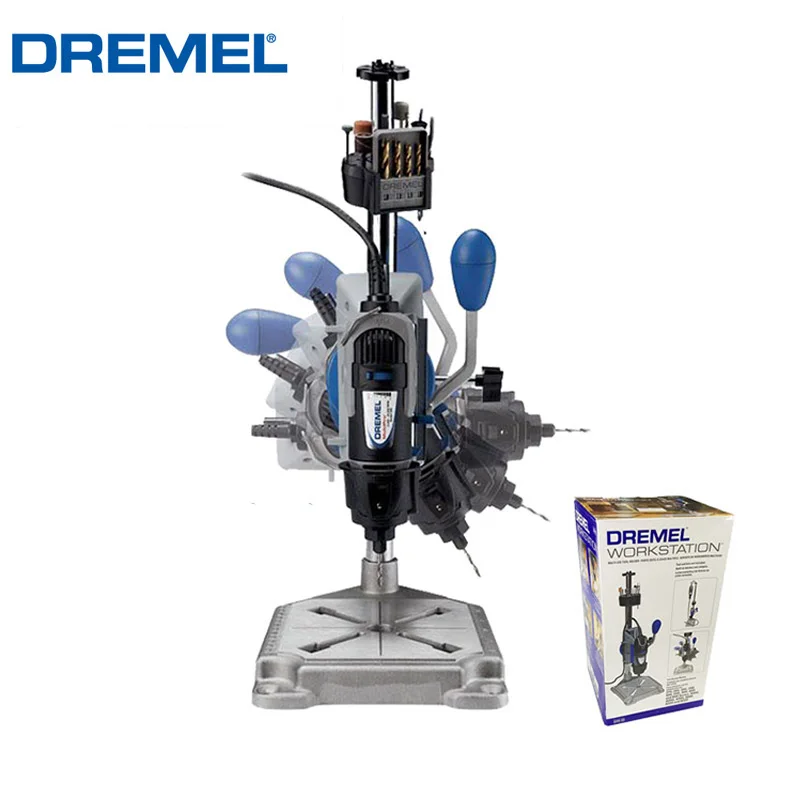 

Dremel Grinder Holder Working Station 2 In 1 Drill Machine Table Vise Bench Clamp-on for Rotary Tool Metal Craft Models 220-1