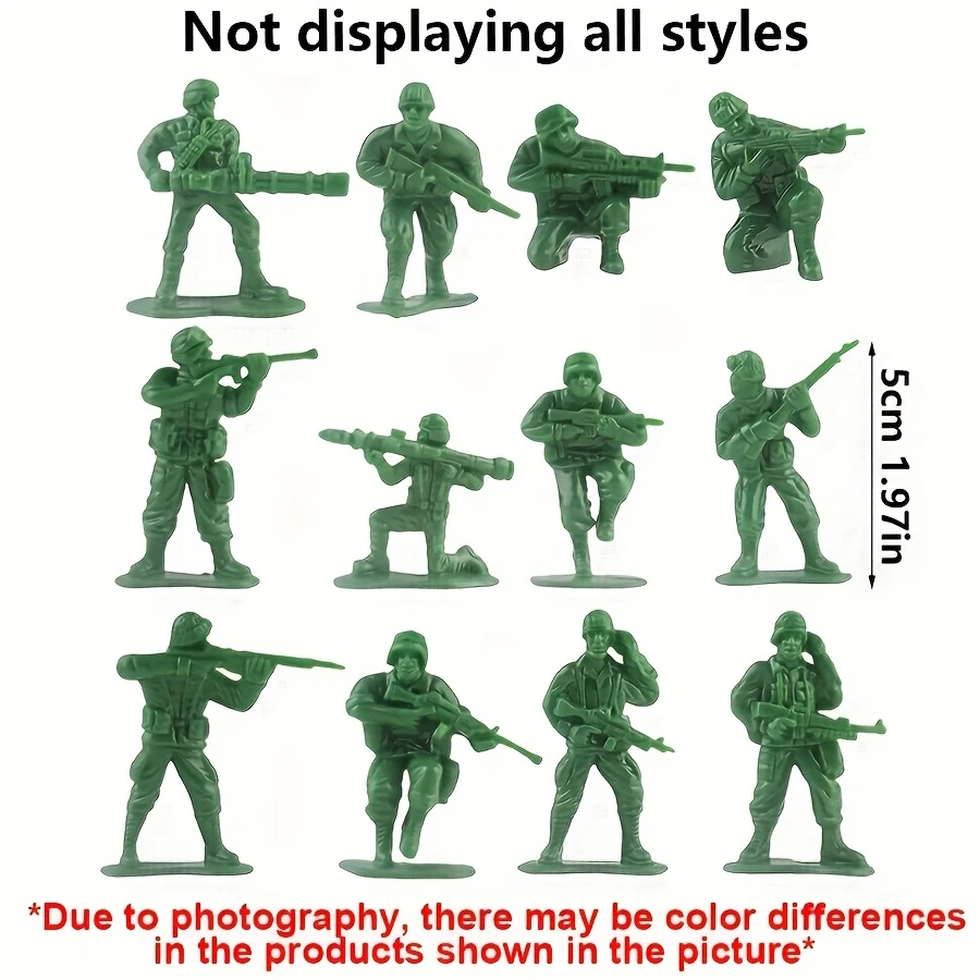 12–48 Stück grün 5 cm militärische taktische Soldat Miniaturen Armee Modellfiguren für Sammler Diorama zeigt Kriegsszene Requisiten JXB an – Detail 2