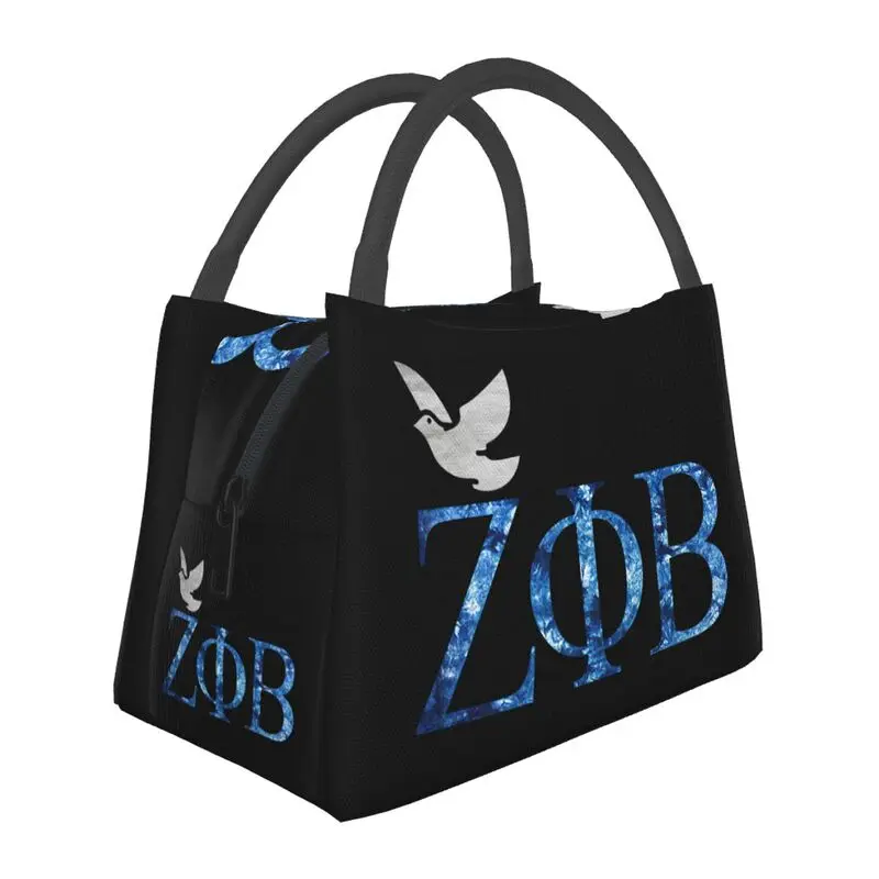 Zeta Phi Beta Insulated Lunch Bag for Outdoor Picnic African American Waterproof Thermal Cooler Bento Box Women