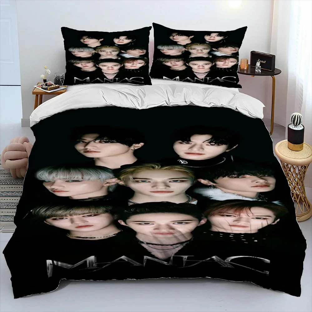 3D Stray Kids Kpop Singer Star Bedding Set,Duvet Cover Bed Set Quilt Cover Pillowcase,King Queen Twin Size Boys Girls Adults