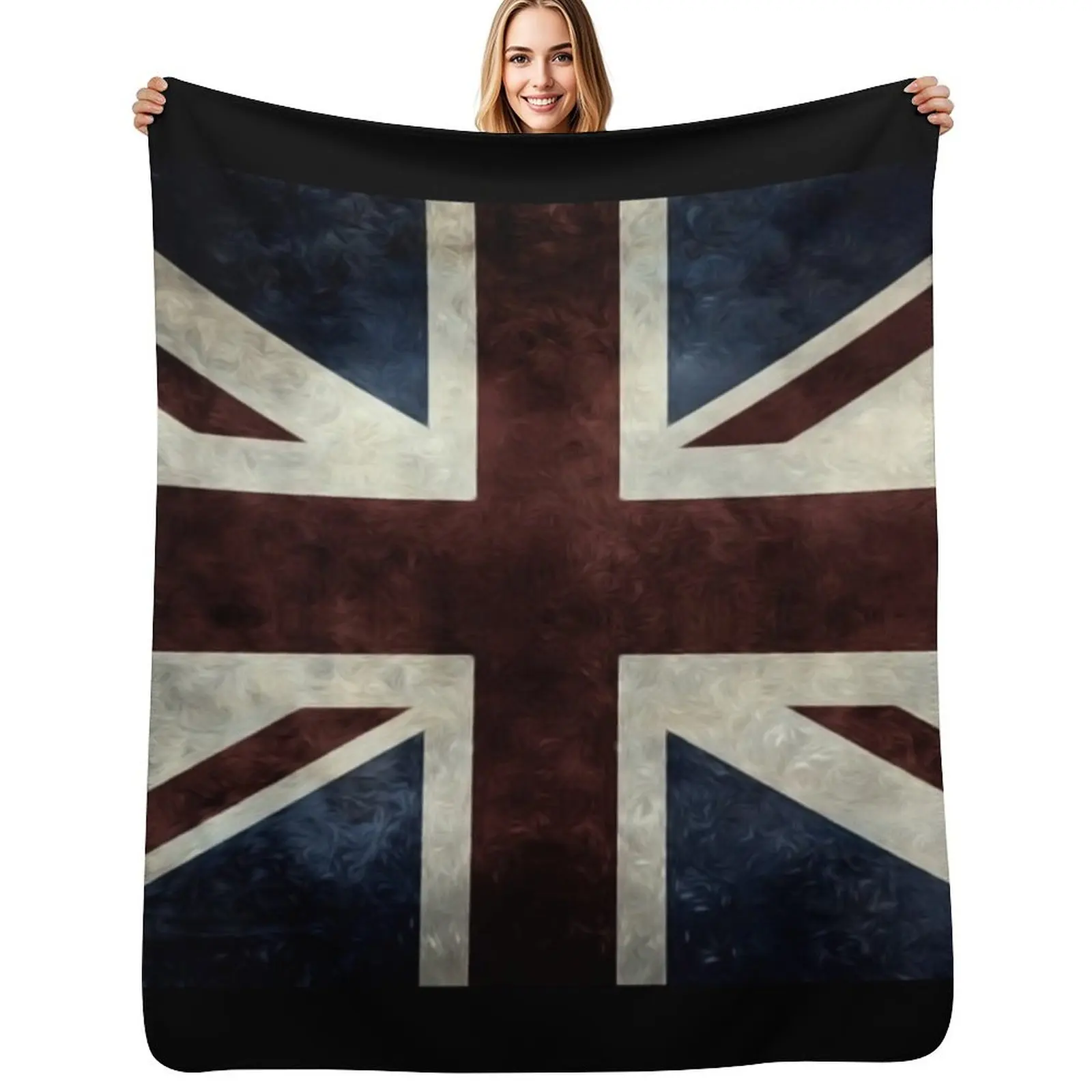 

A grunge looking distressed Union Jack uk version Throw Blanket Baby Luxury Throw Flannels Tourist Blankets