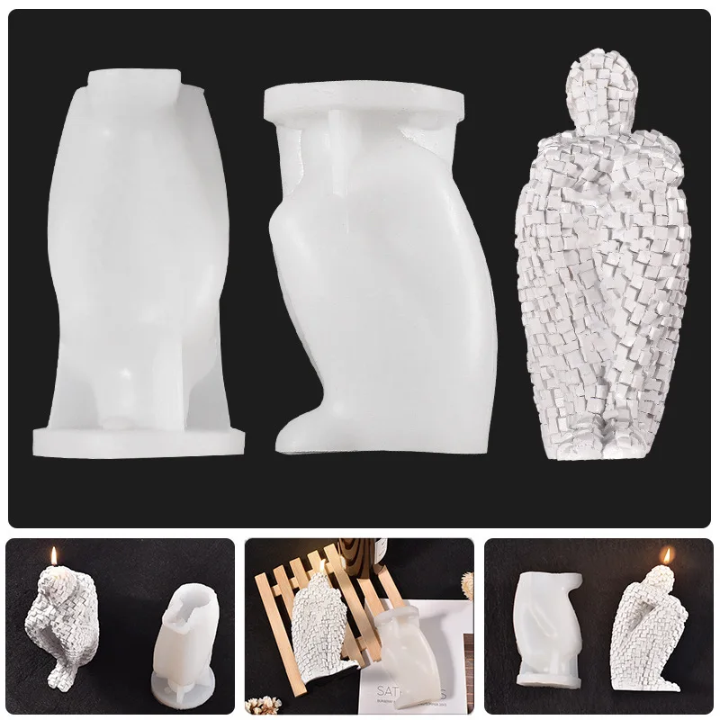 

Silicone Candle Mold Mosaic Thinker Portrait Candle Silicone Mold Single Meditation Body Soap Mold Candle Mold Making Kit