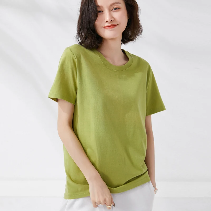 2024 Summer Oversized T shirts for Women Men Cotton Solid Color Tees Casual Female Korean Streetwear Basic Solid Young Cool Tops