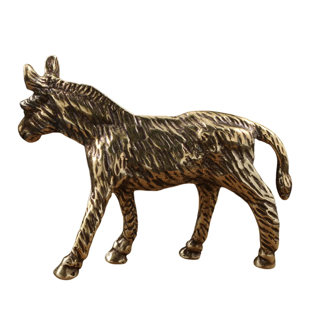 

Mini Brass Donkey Decoration Lovely Animal Figure for Bottle Terrarium DIY Scene Building Desktop Accessory Office Patio