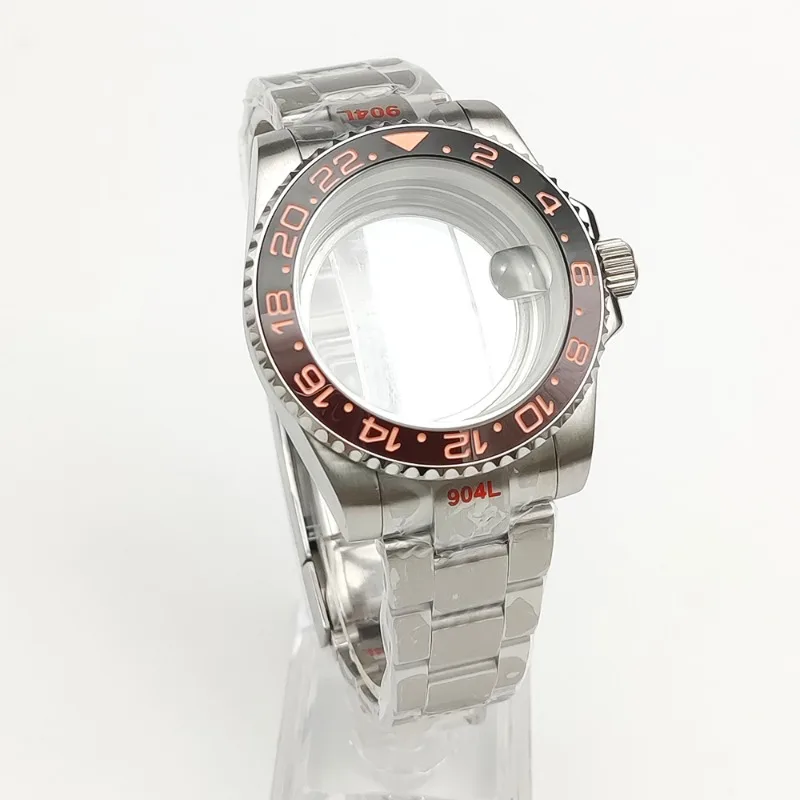 مجموعة علبة ساعة معدلة، علبة ساعة ميكانيكية، علبة ساعة من الفولاذ المقاوم للصدأ، مناسبة لحركة NH35.