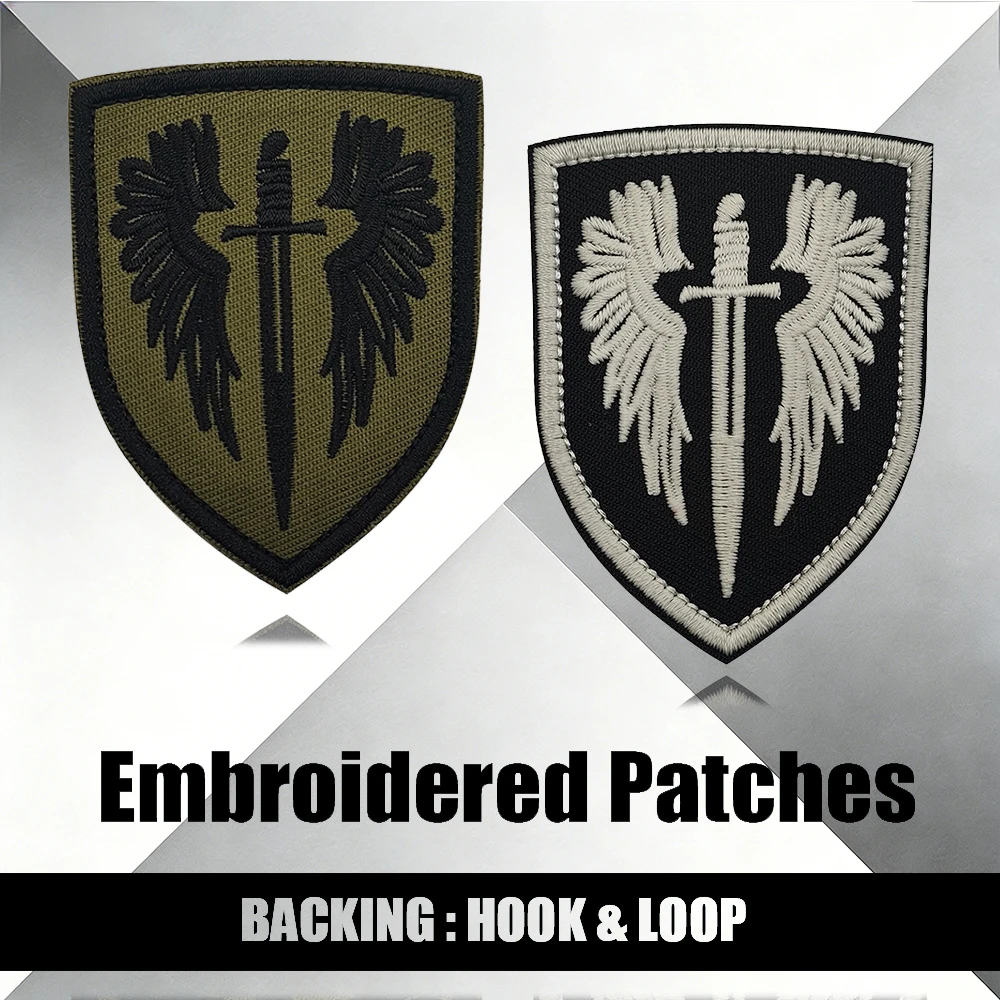 

Tactical Shield Embroidered Patches - Wings Patch for Military Vest Rucksack and Tactical Gear