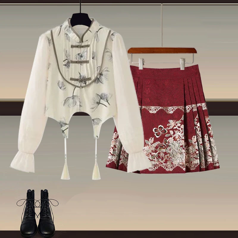 

New Chinese Sle ort Hanfu Skirt Women's High Waist Design Sensation Match Hanfu irt Autumn 2025 New Version