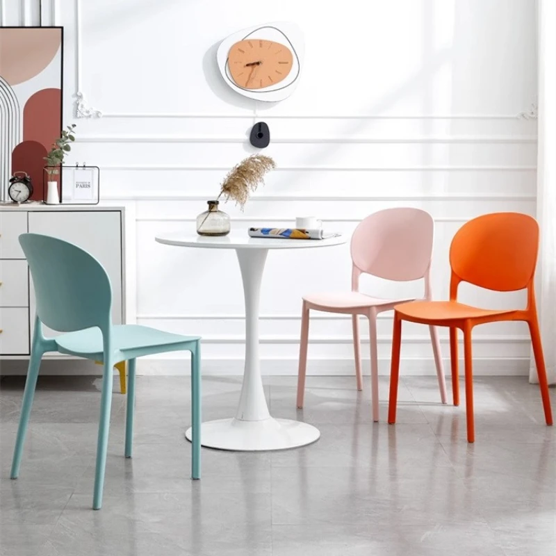 Modern Simple Dining Chair Household Thickened Dining Table and Chair Stackable Plastic Chair Casual Commercial Backrest Chair