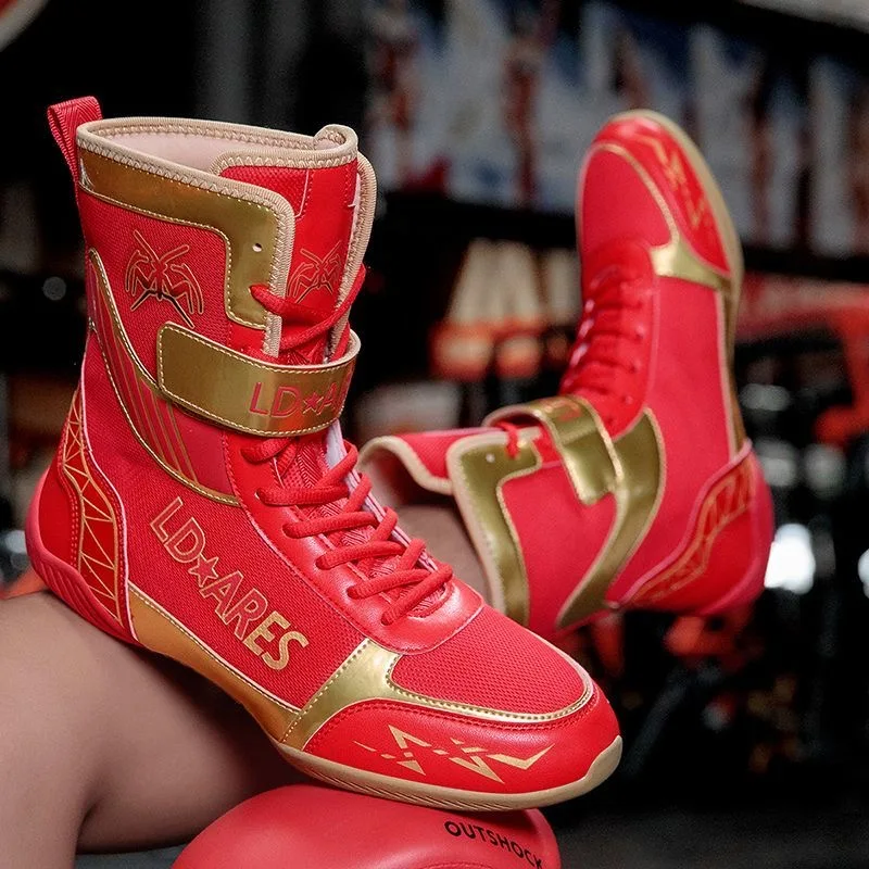 

Professional Wrestling Boots for Men Black Red Boxing Shoes Man Mesh Breathable Fighting Shoe Mens Designer Gym Training Shoes