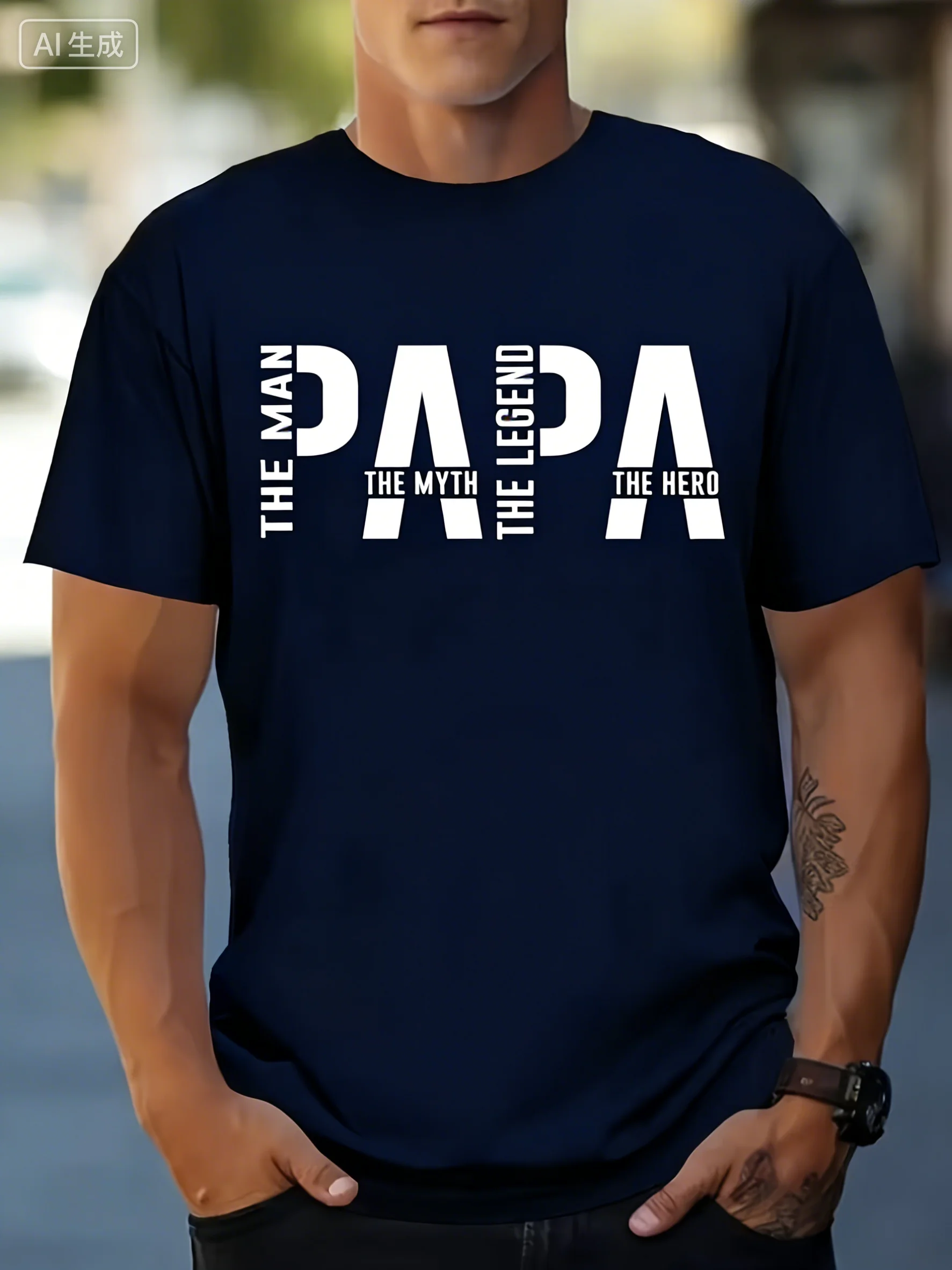 Summer Men's Father's Day Exclusive Fashion Short-sleeved Shirt with The 