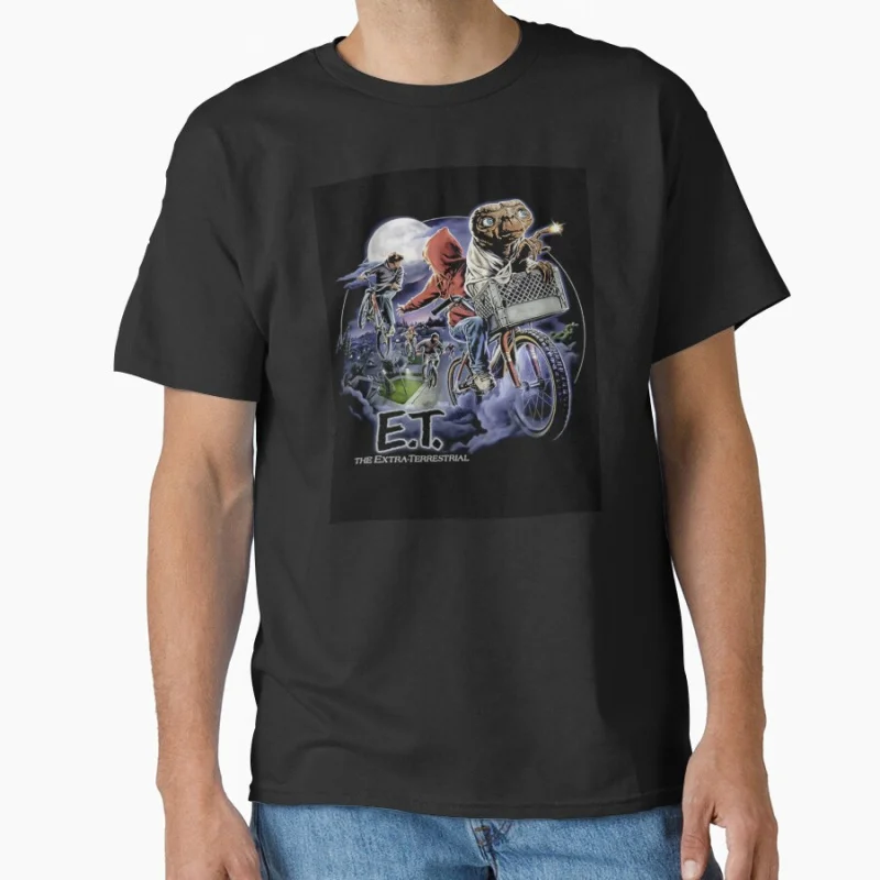 

E.T. The Extra Terrestrial (1982) Film Retro 80s Alien Movie Sci fi Gift T shirt Large size Tops Graphic Print Clothes