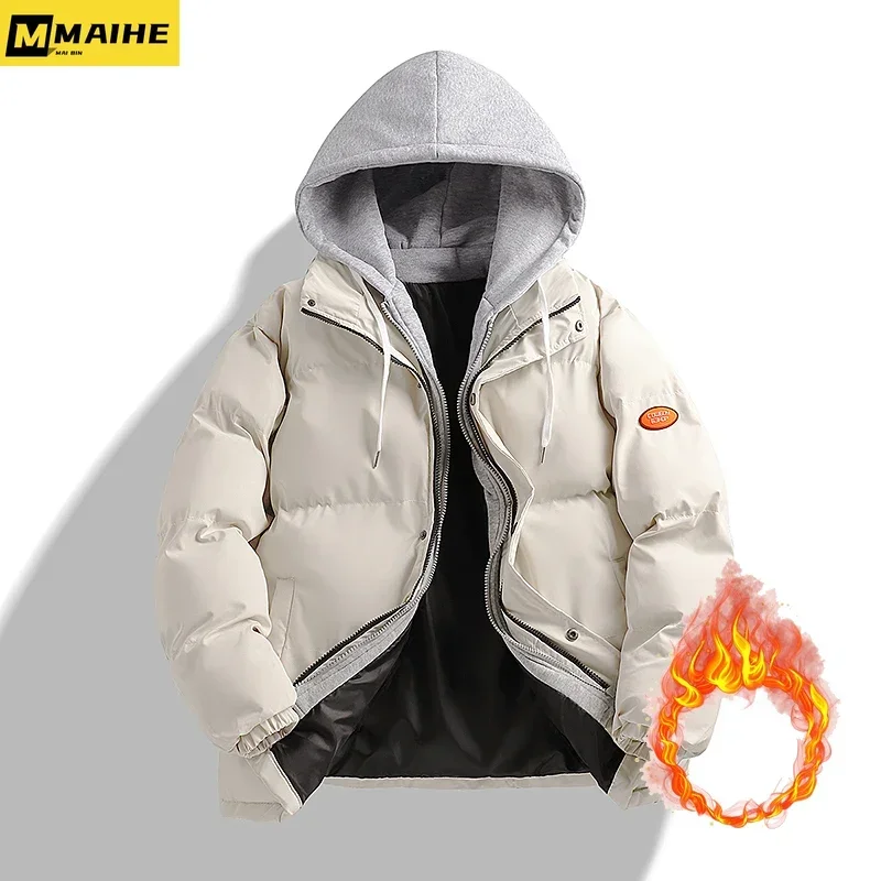 Winter Warm Jacket Mens Hooded Warm Parka Street Casual Sports Women\'s Harajuku Down Jackets Windproof Male Windbreaker Outwears