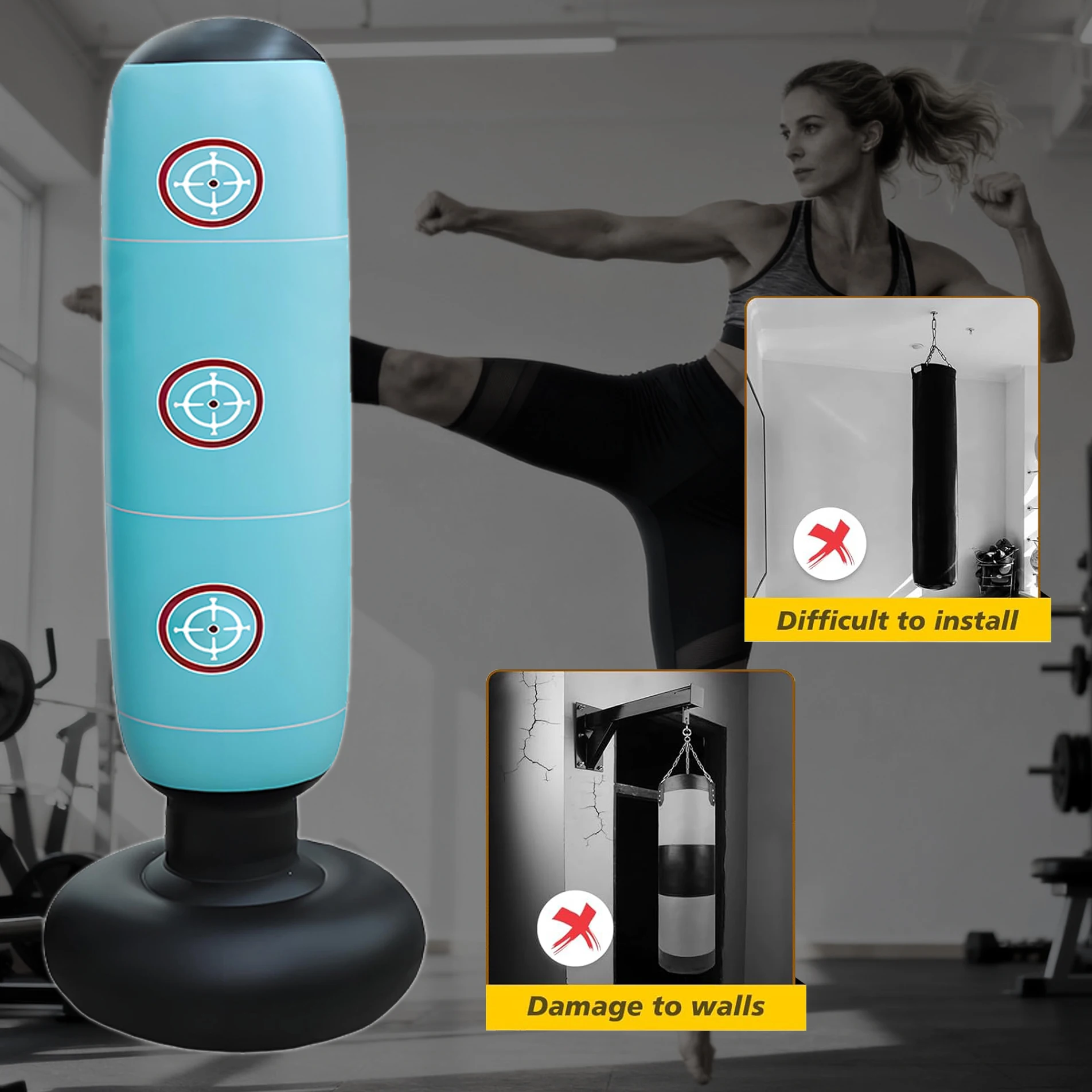 어린이용 자립형 풍선 펀치백 - 160cm 자립형 풍선 펀치백 (풋 펌프 포함) - MMA 가라테 K