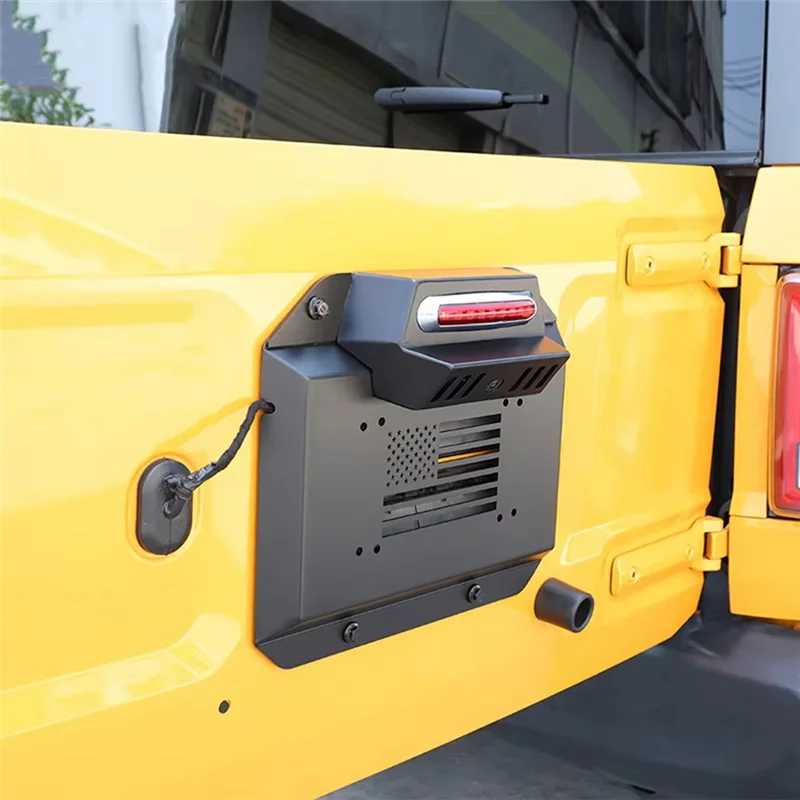 

License Plate Spare Tire Holder Tailgate Exhaust Cover Plate For Jeep Wrangler JK 2007-2017 JL 2018+
