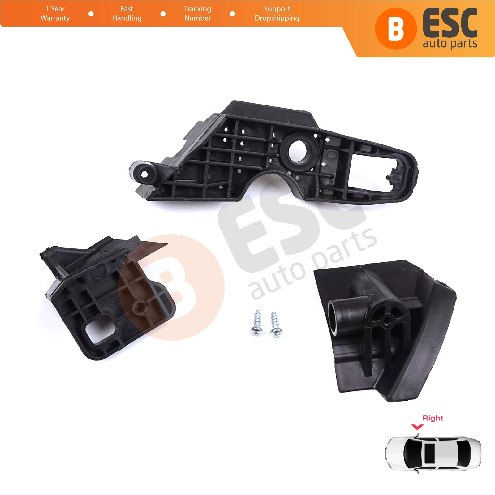 

EHL577-2 Headlight Holder Mount Repair Bracket Tab Set Right Side for Peugeot 301 2017-2024 Facelift 9817296980