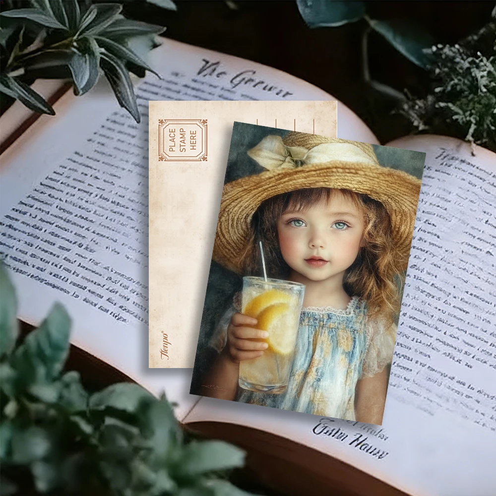 32 Stück Postkarten, Vintage-Sommer-Strand-Kindermotive, Schlafzimmerdekoration, Wandaufkleber, Nachrichtenkarten, Grußkarten, Erinnerungspostkarten
