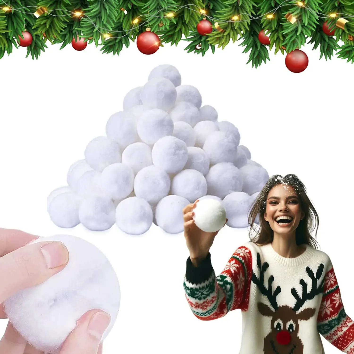 Decorative hanging decorations, large size white decoration souvenirs exquisite 10pcs Christmas Round Ball