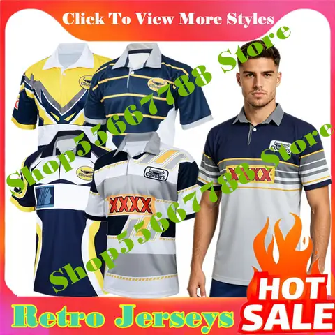 North QLD Cowboys 1995-1998-2000-2002 Retro Rugby Jersey - Mens Size:S-5XL