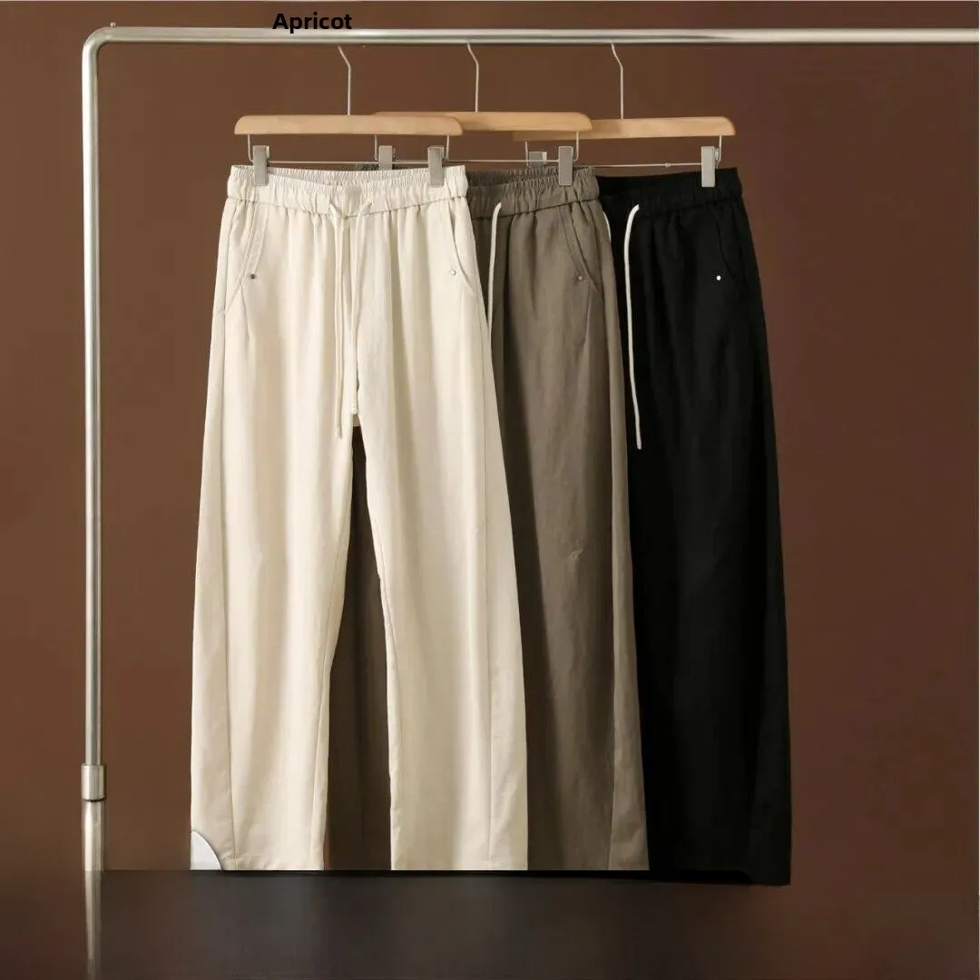 

Lace-Up Wide Leg Pants Blend Draped Blade Casual Pants Versatile Slimming Straight Cut Elastic Waistband Youth Fashion