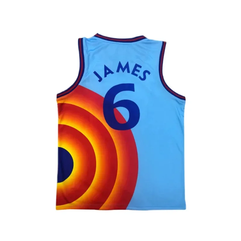 Space Jersey Cosplay James Tune Squad Kids Vest Shirt Shorts Suit Summer Boys Girls 3D Rendering Pattern Sportswear Q