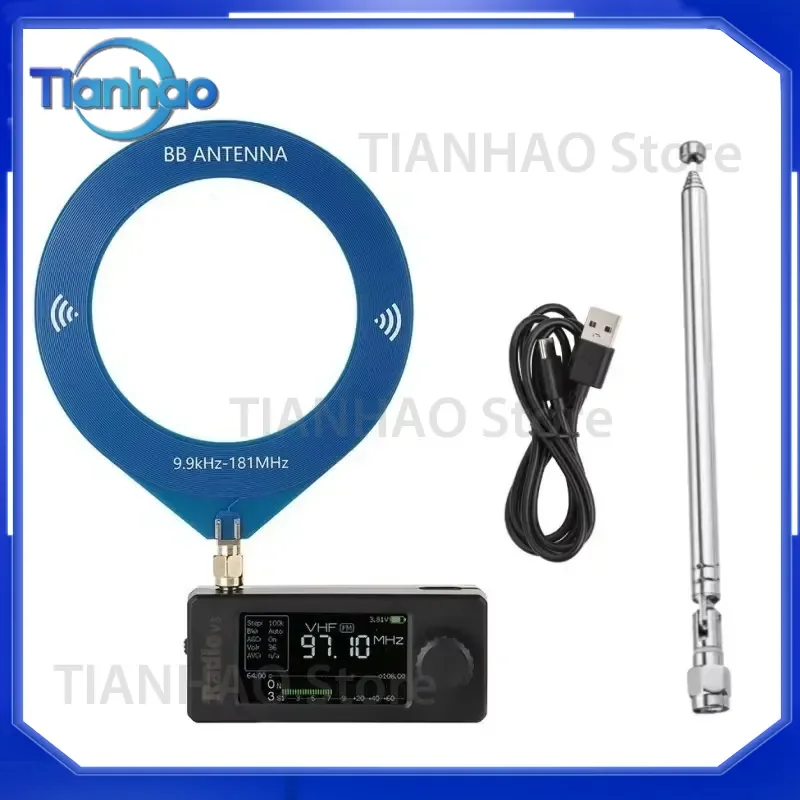 Portable SI4732 Mini Radio 0.5–108 MHz Full Band Receiver Pocket Size with Loop Antenna for SI4732