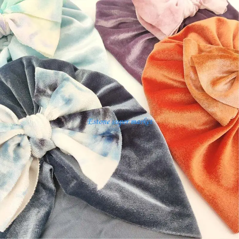 

090B Baby Turban Hat Bows Knot Beanie Cap Bowknot Headwrap Newborn Bonnet