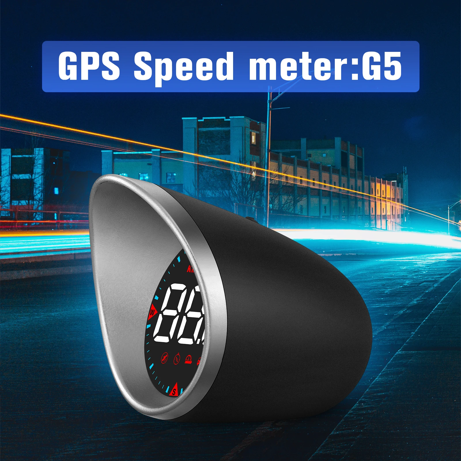 New Car Head Up Display G5 HUD Speedometer RPM MPH Gauge Digital Speed Meter Mileage Compass Dashboard Y03 HUD Only Speedometer