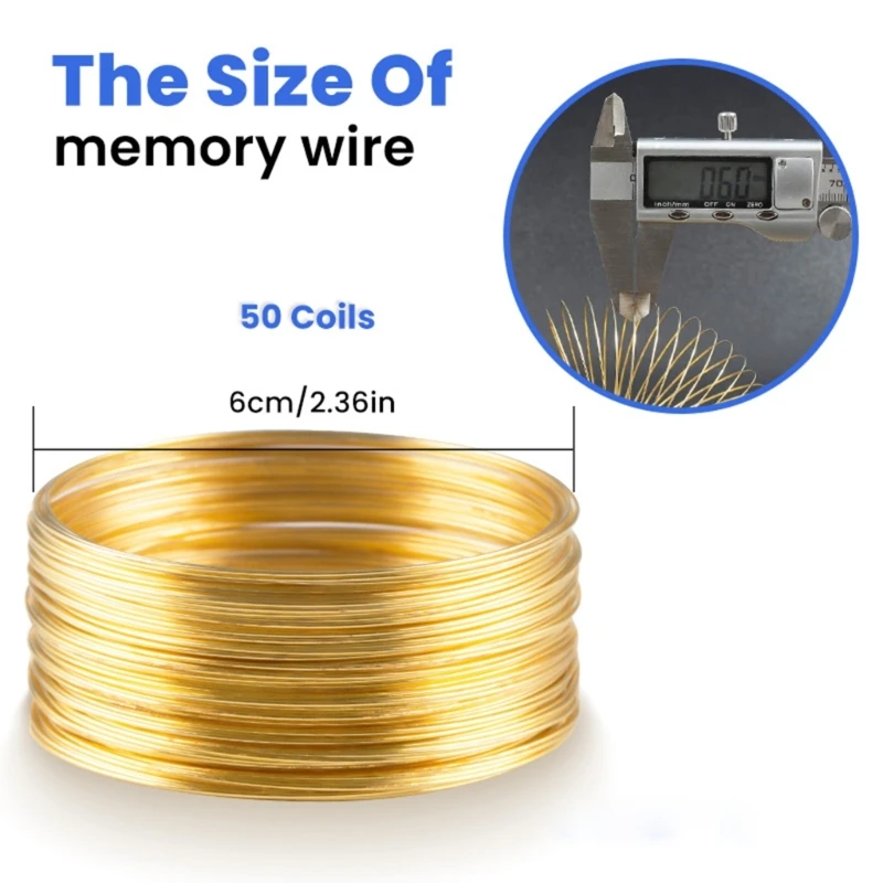 ジュエリーワイヤー 50 ループ記憶鋼線ビーズワイヤージュエリー作成用ラッピングネックレスケーブルワイヤーブレスレット DIY クラフト