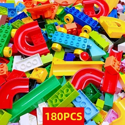 180PCS Building Blocks baseplate Marble Race Run Track Classic Basic Bricks Compatible Parts Slide Assembly toy construction