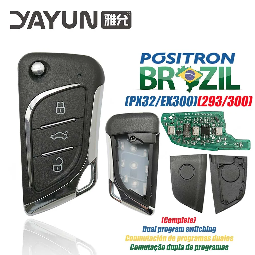 YAYUN AKBPCP176AT (293/300) Burglar Alarm 2 Button Control With Battery Clip For Brazil Positron Flex