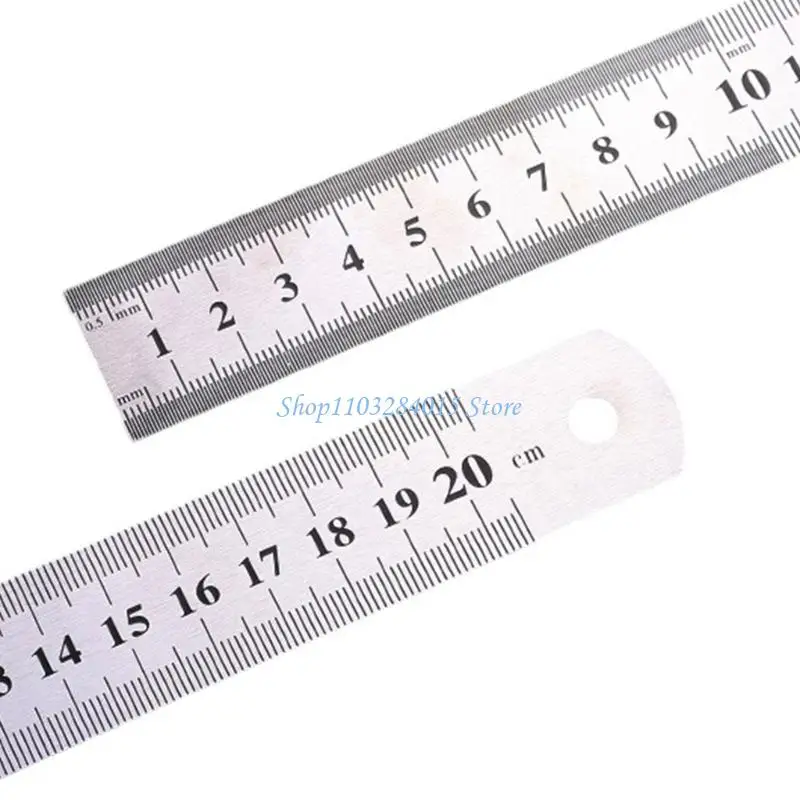 

R6FF Math Drawing Ruler Geometry Drafting Ruler with Inches Centimeters Scale