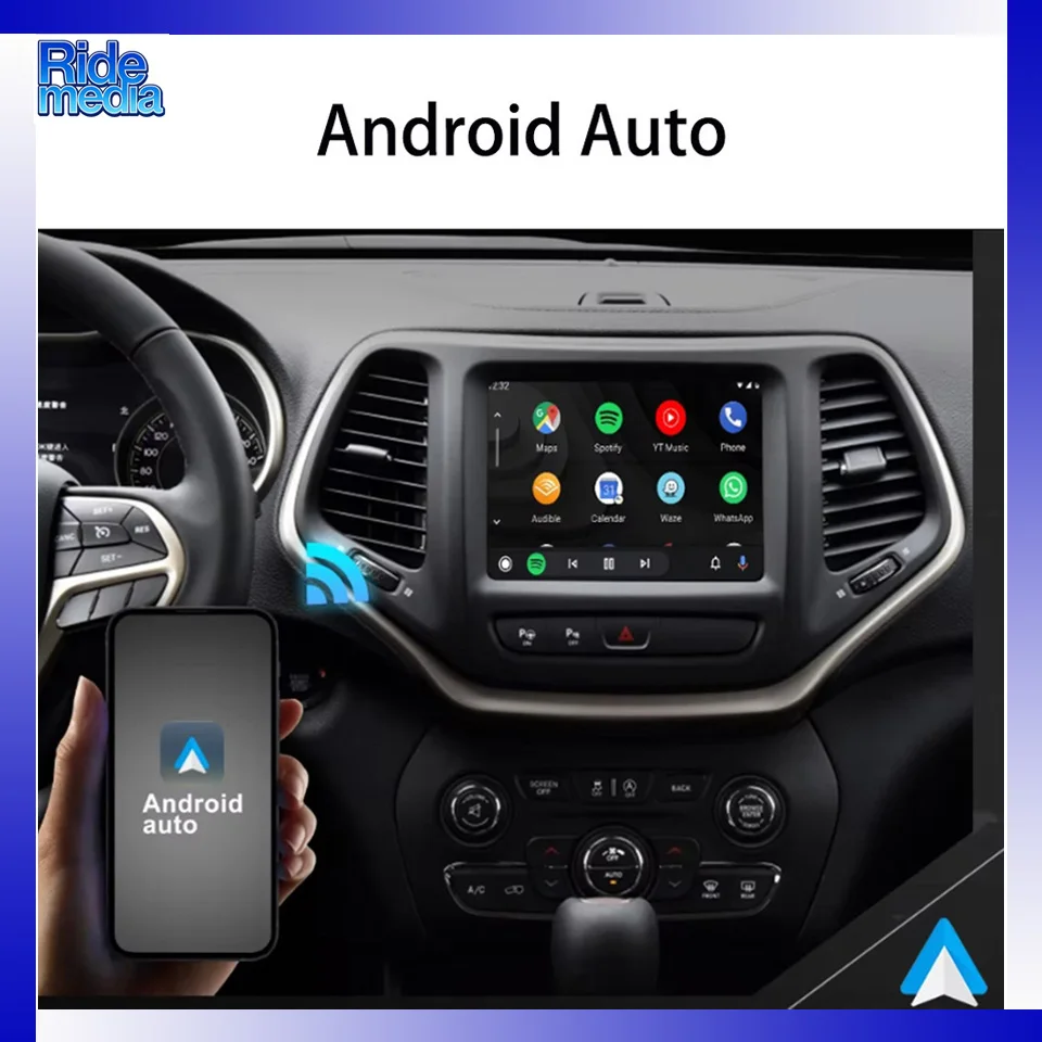 RideMedia Car Multimedia Interface Built-in Apple CarPlay for Jeep Grand Cherokee Limited with Front / Reverse Camera Input