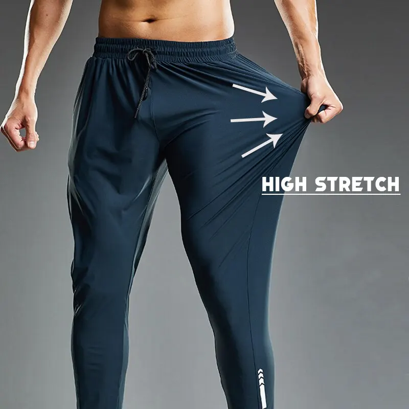 Verão Elastic Men Running Sport Pants Jogging Sweatpants Casual Outdoor Training Gym Fitness Calças