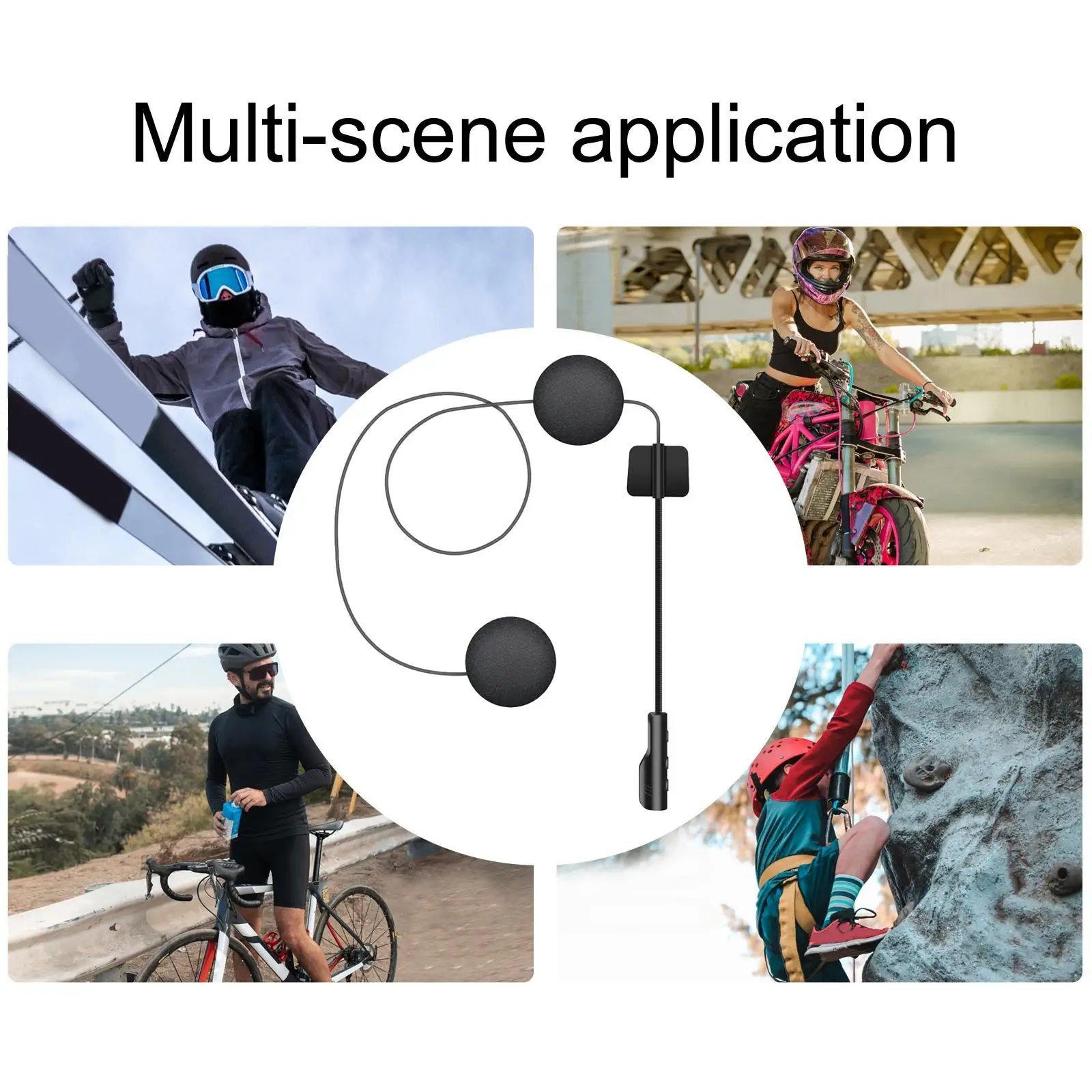 

Motorcycle Helmet Bluetooth Headset with Mic Intelligent Noise Reduction