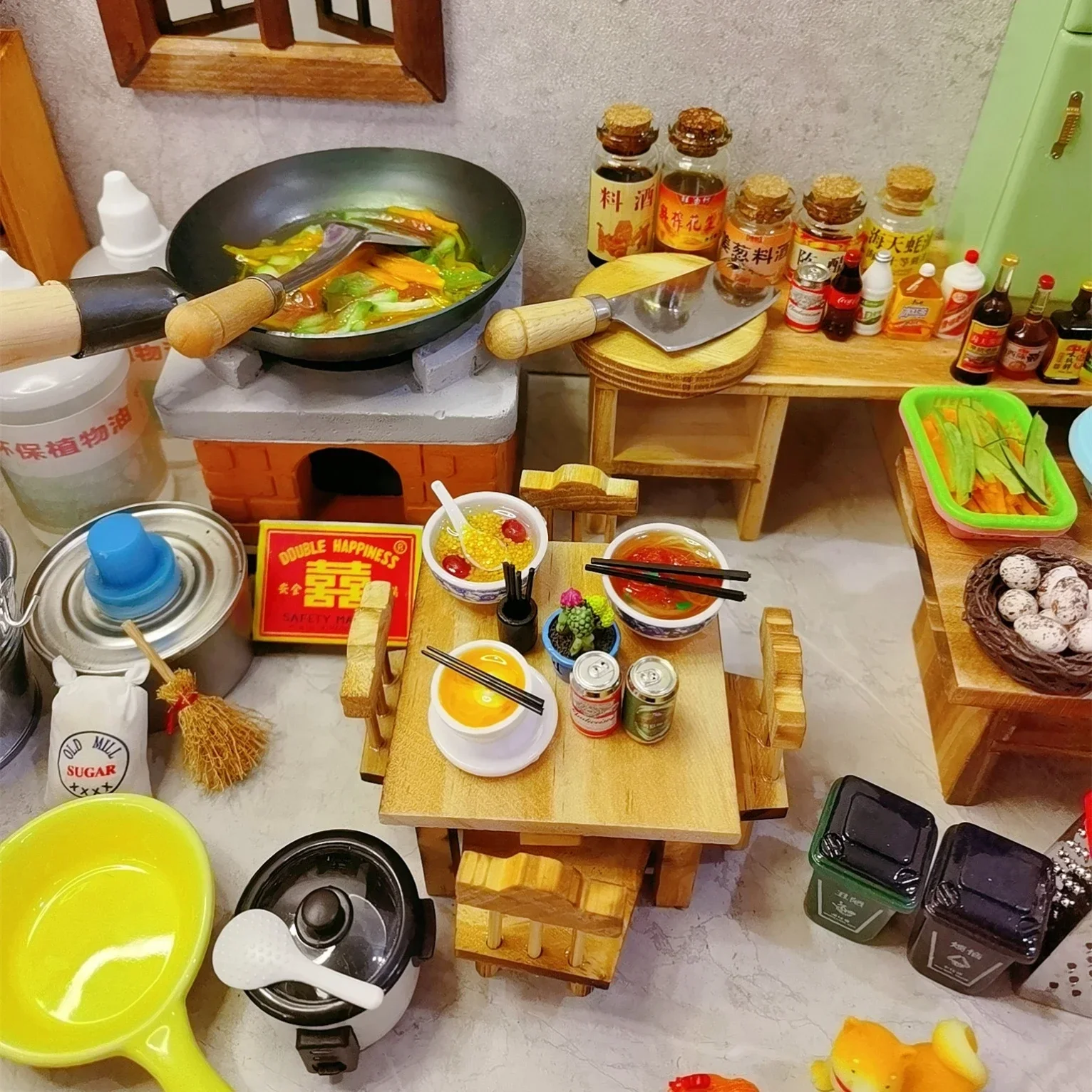 Mini Kitchen Really Cooked Full Set of Kitchenware Children Play House Parent-Child Interaction Toys Creative Candy  Gift