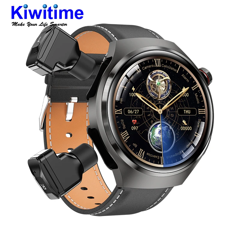 

KIWITIME наушники Bluetooth Smart Watch Смарт часы мужские 2025 умные часы 1,53 дюйма дисплей, Компас, NFC, фитнес браслет, монитор сердечного ритма, спортивные фитнеса часы мужские наручные для Xiaomi Huawei