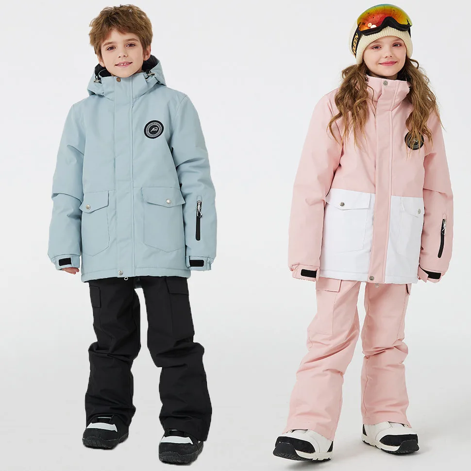 Winter Kids Ski Suit Children Waterproof Windproof Warm Snow Suit Girls And Boys Skiing and Snowboarding Jacket And Pants