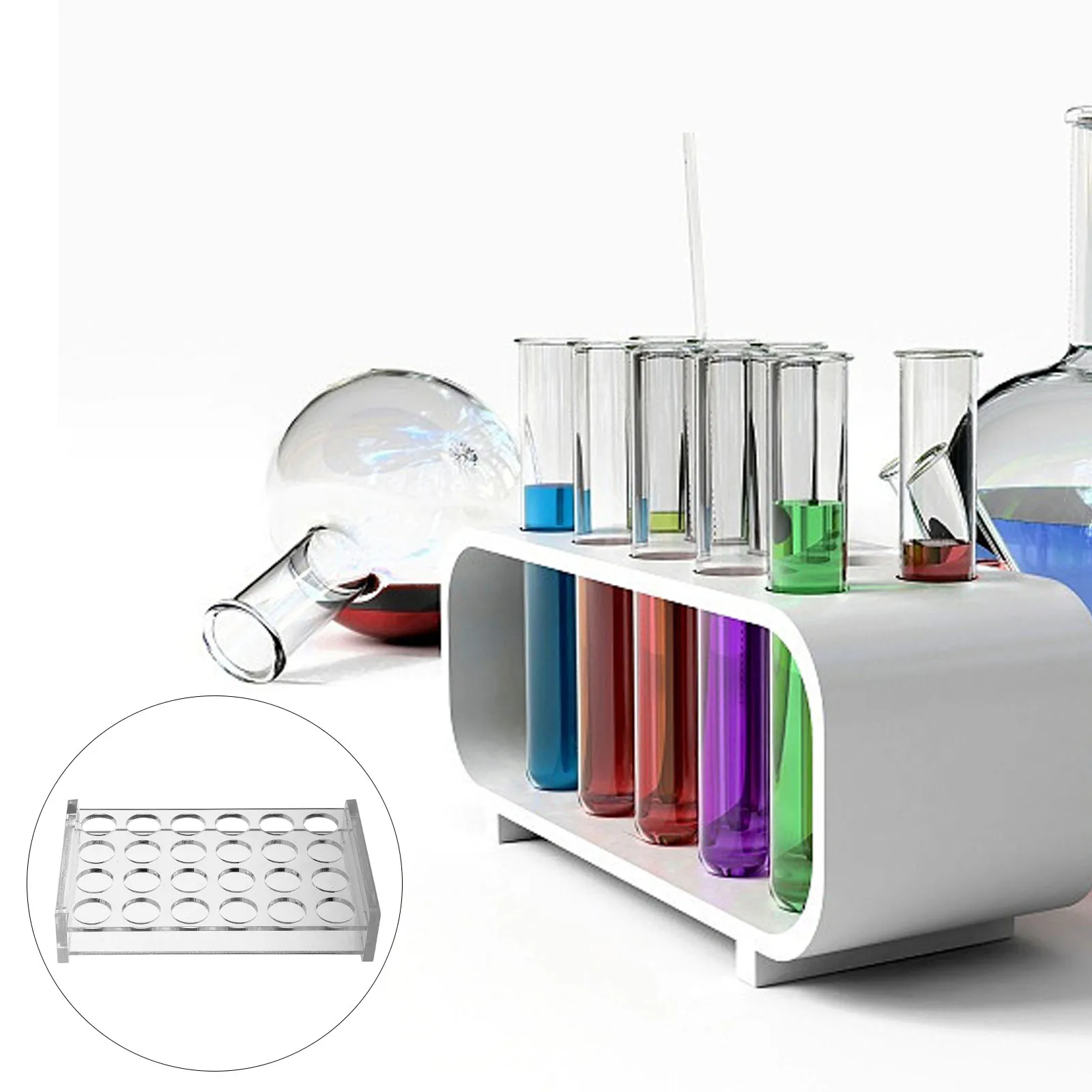 

Transparent Acrylic Test Tube Rack 12 Slots Tube Organizer Sampling Storage Holder For Lab Nail Polish Lipstick