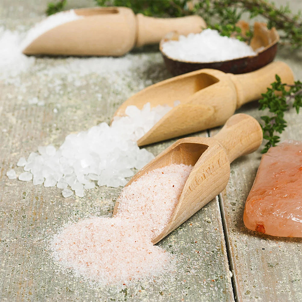 

6Pcs Wooden Spoons Ergonomic Comfortable Hold for Home Kitchen Tea Salt Condiment Scoops Tea Spoon Wooden Salt Spoons