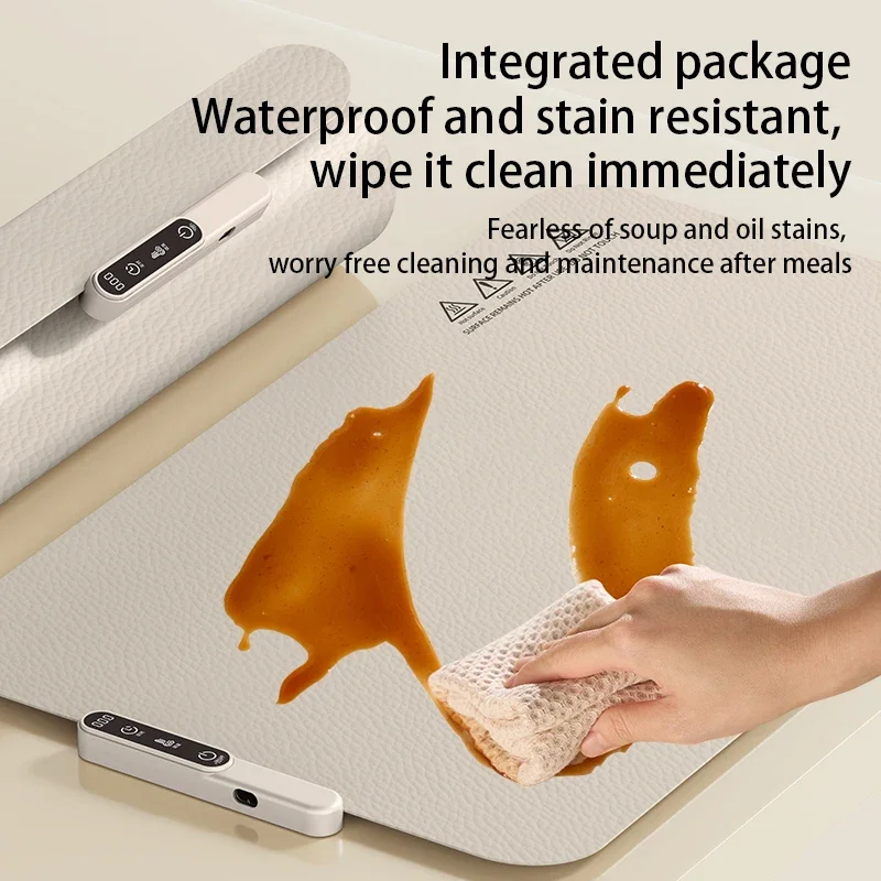 TINSOL New Food Insulation Mat Foldable Silicone Heating Pad Portable Food Cart Insulation Mat 8-Level Temperature Adjustment image 6