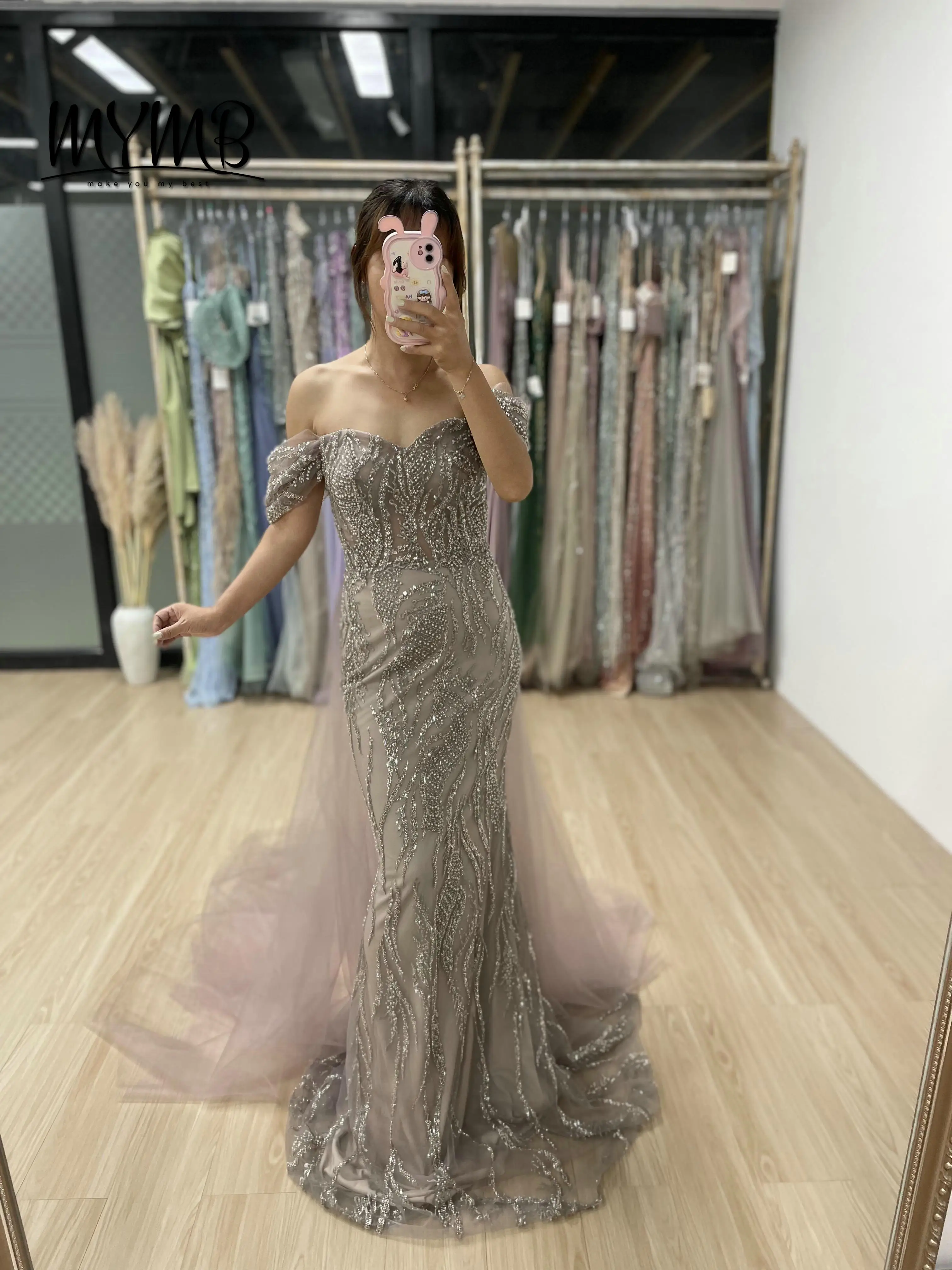 ชุดแต่งงานแบบถอดชายกระโปรงได้ ขายส่ง MYMB สินค้าขายดี สำหรับผู้หญิง ไซส์พลัส ประดับเลื่อมวิบวับ หรูหรา สำหรับสาวๆ รุ่น MY20005